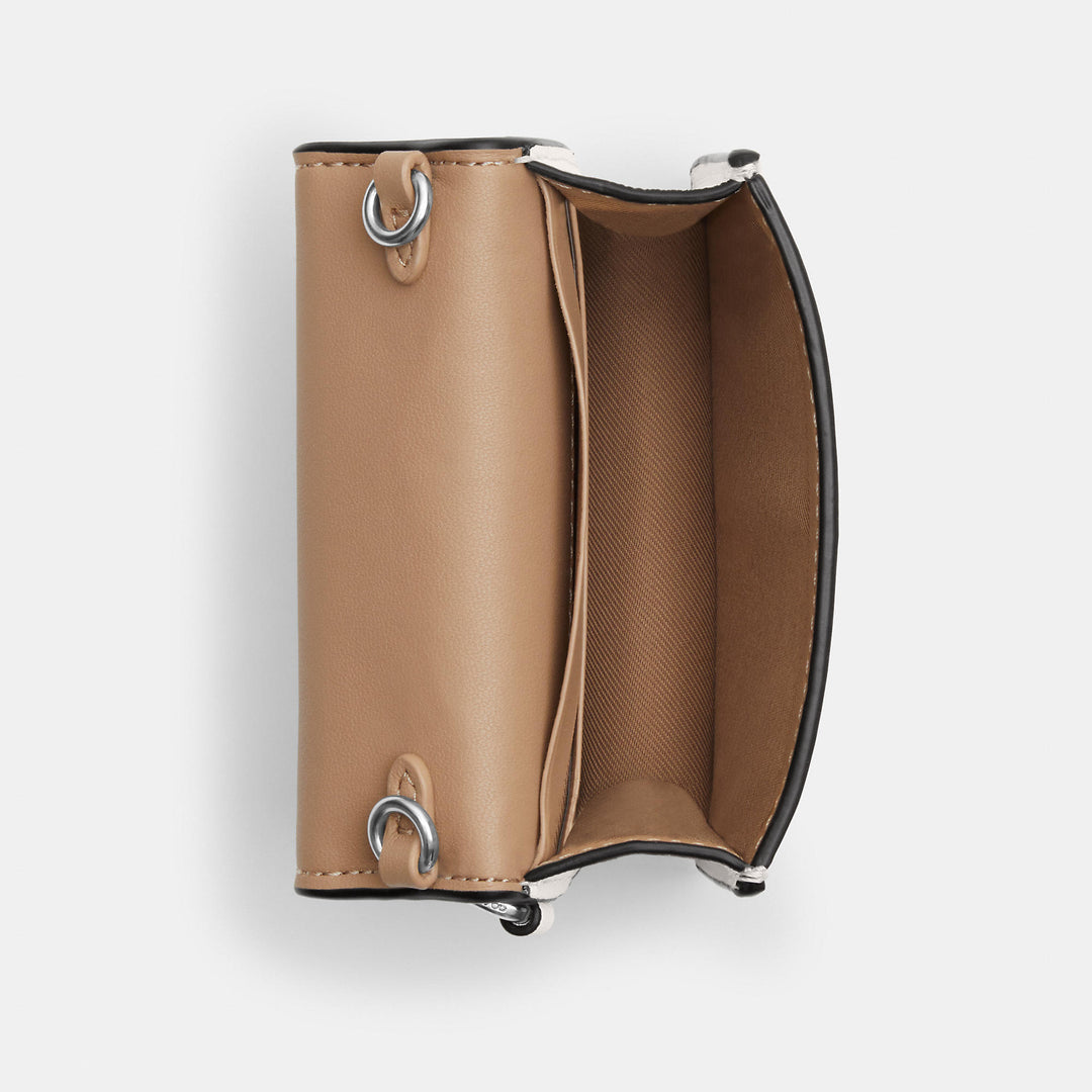 COACH BOXED MINI WALLET ON A CHAIN CHALK/GLACIER WHITE MULTI (CN990)