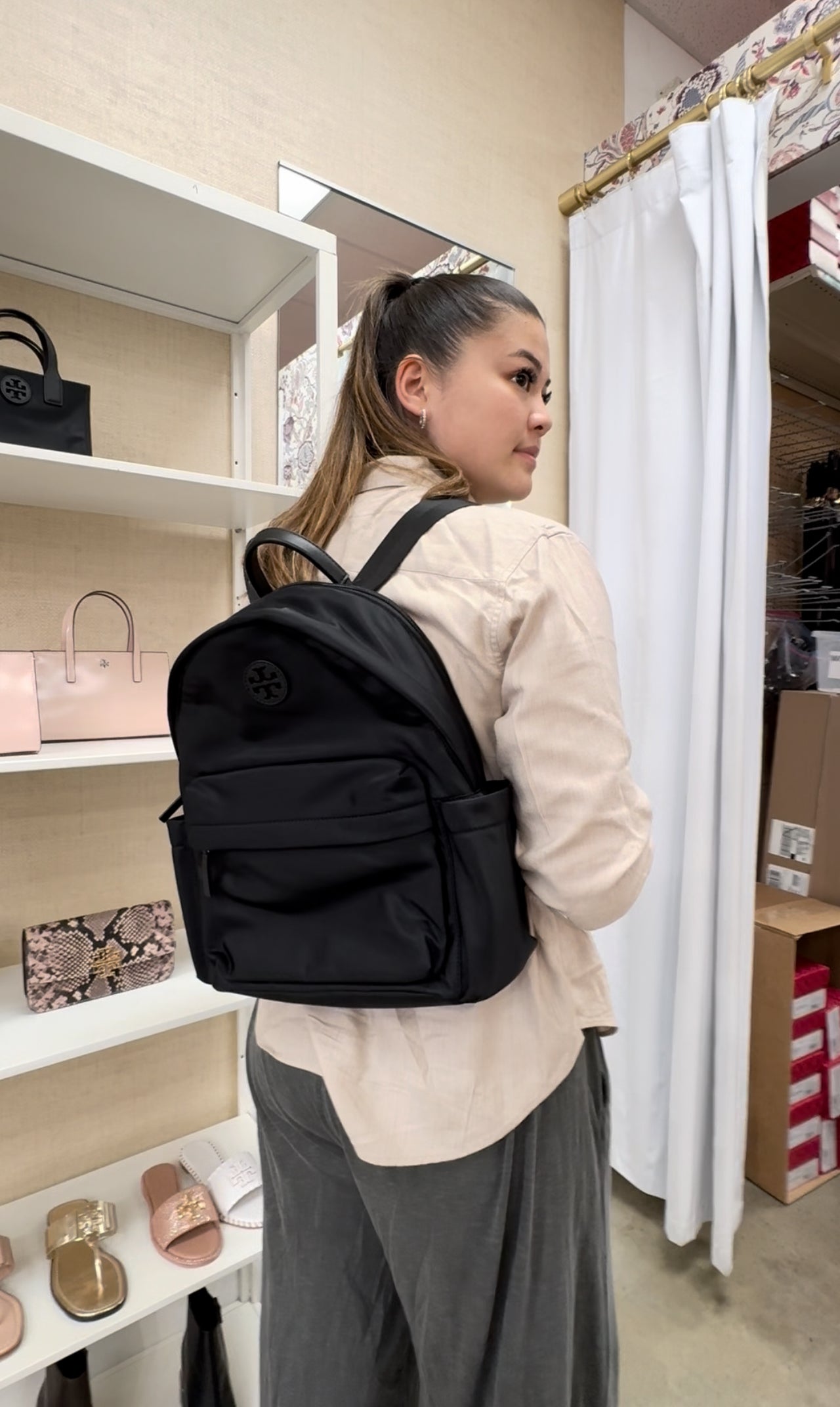 Tory Burch Ella Nylon Backpack