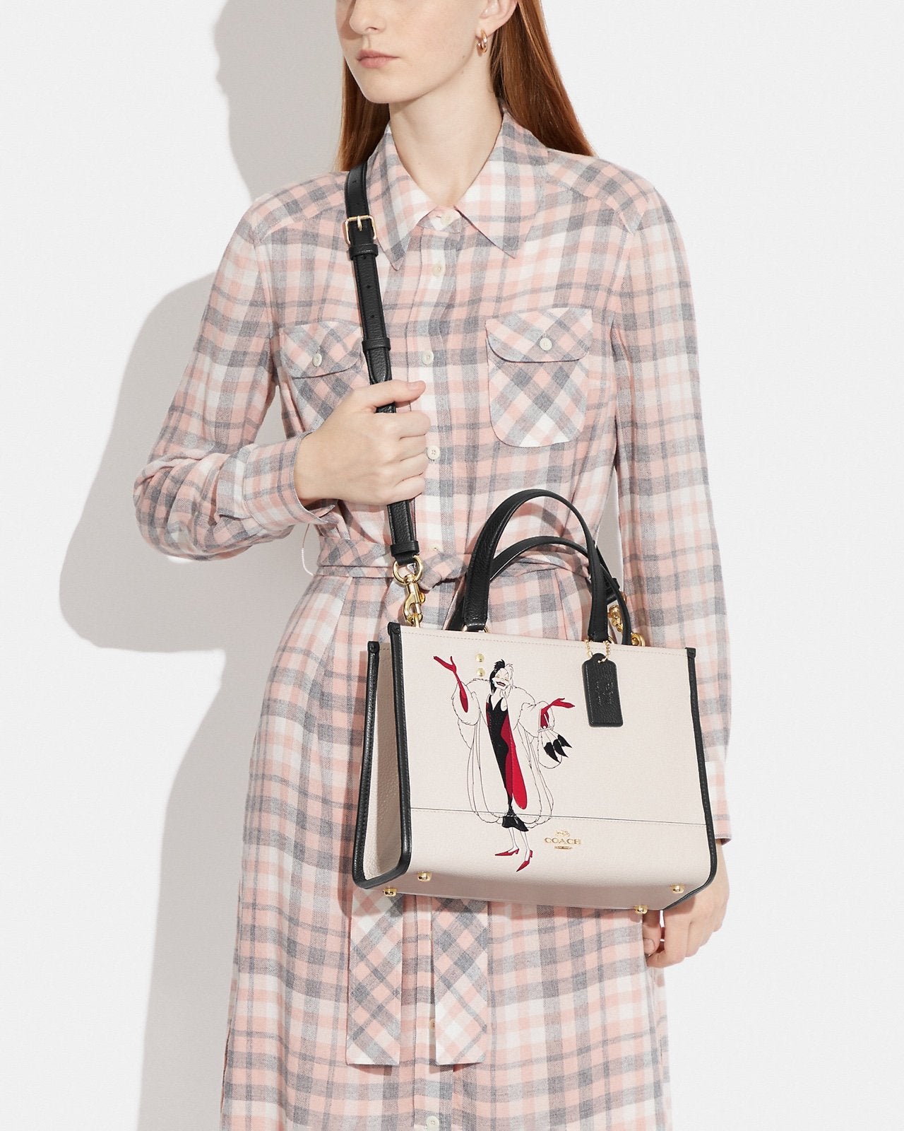 Coach X Disney Women Handbag Dempsey Carryall With Cruella Motif