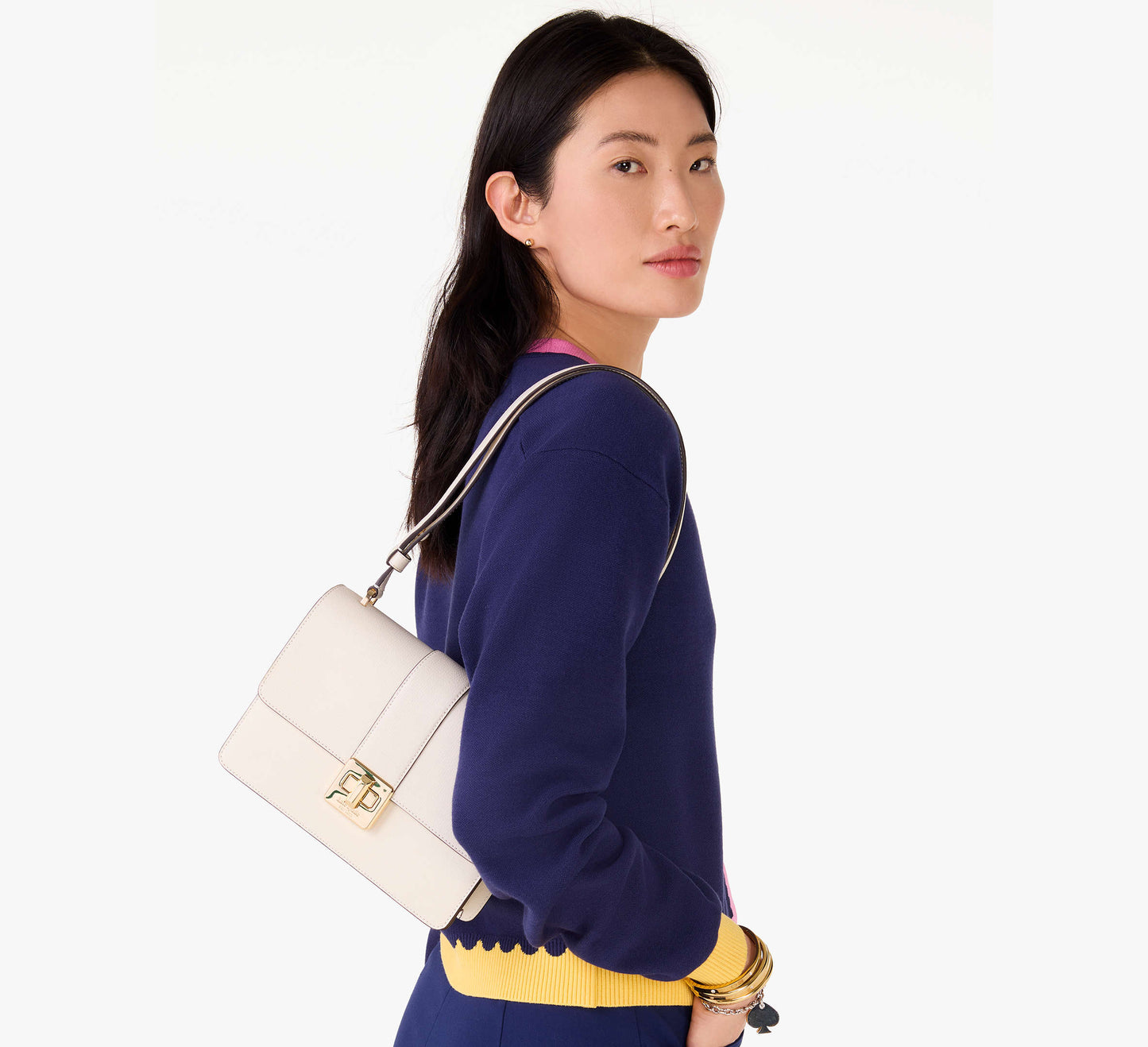 Kate Spade Phoebe Turnlock Shoulder Bag MERINGUE