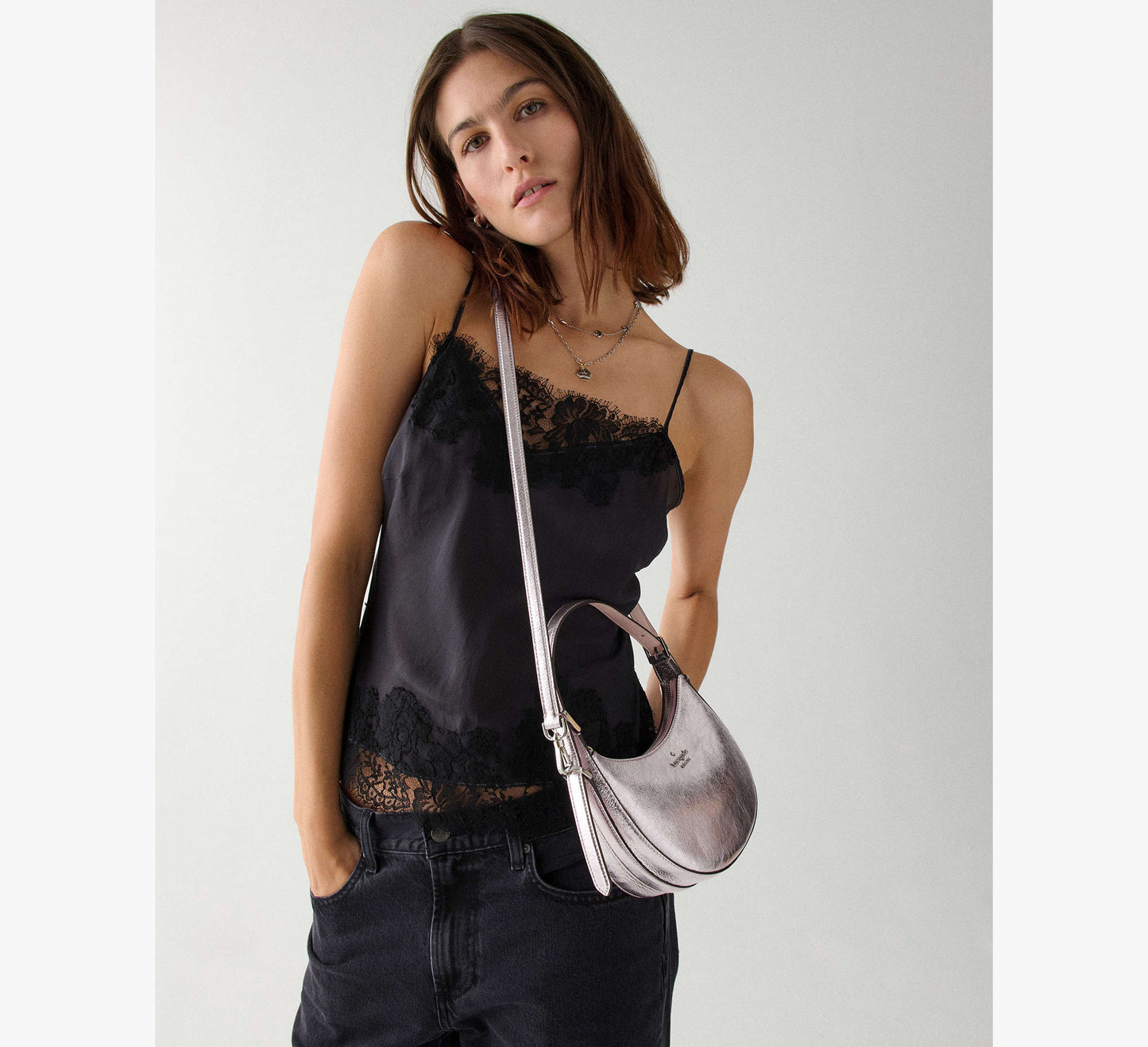 Kate Spade Nova Crescent Shoulder Bag Lilac Moonlight