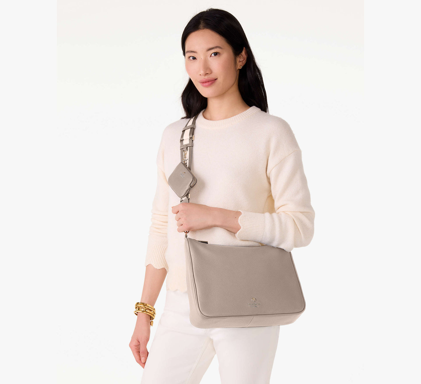 Kate Spade Emma Large Crossbody Bag Cozy Grey