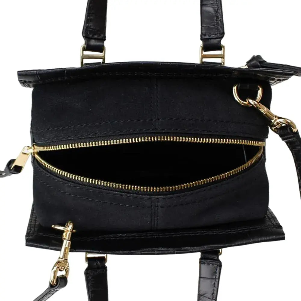 Marc Jacobs Cruiser Mini Croc Embossed Satchel Black