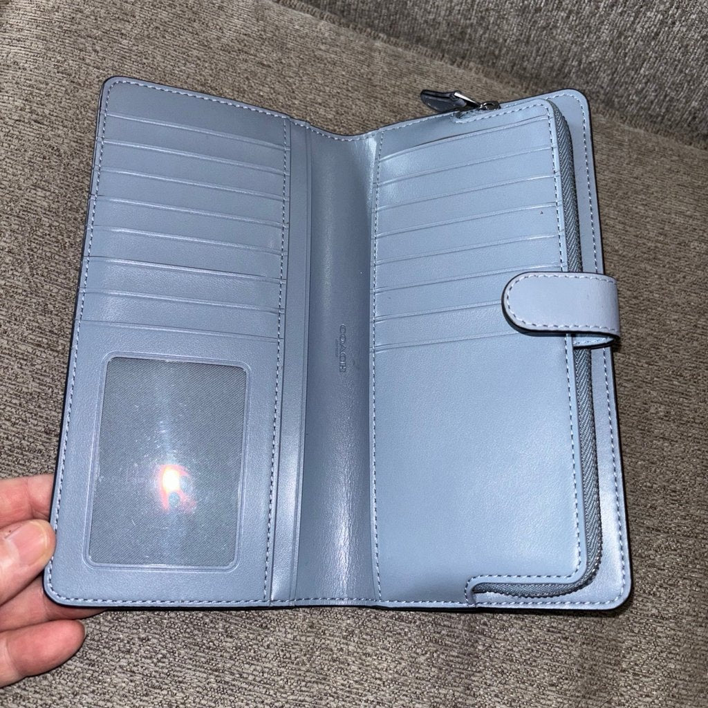 COACH SKINNY WALLET SMOOTH LEATHER (BOUTIQUE) BLUEBELL (58586)
