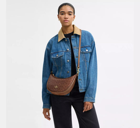 Coach Aria Shoulder Bag In Signature Canvas Brown/Copper