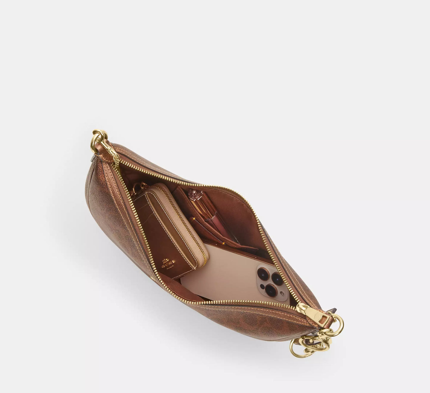 Coach Aria Shoulder Bag In Signature Canvas Brown/Copper