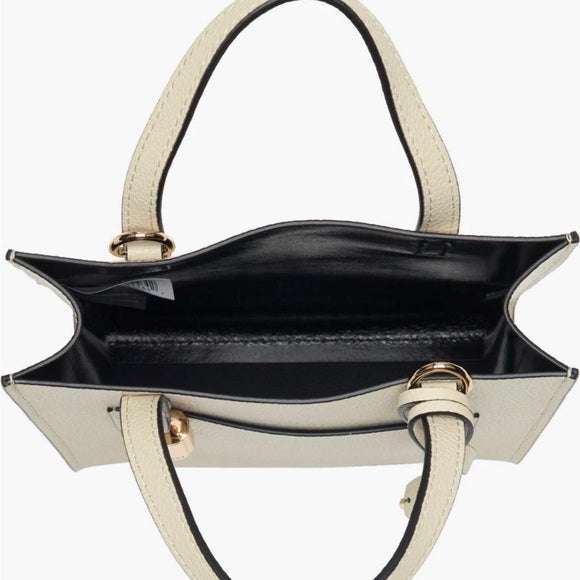 Marc Jacobs Micro Grind Leather Tote Crossbody Bag, Marshmallow