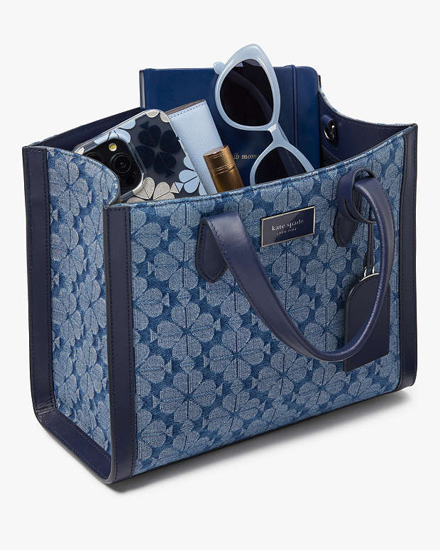 Kate Spade Spade Flower Jacquard Denim Manhattan Small (Boutique)