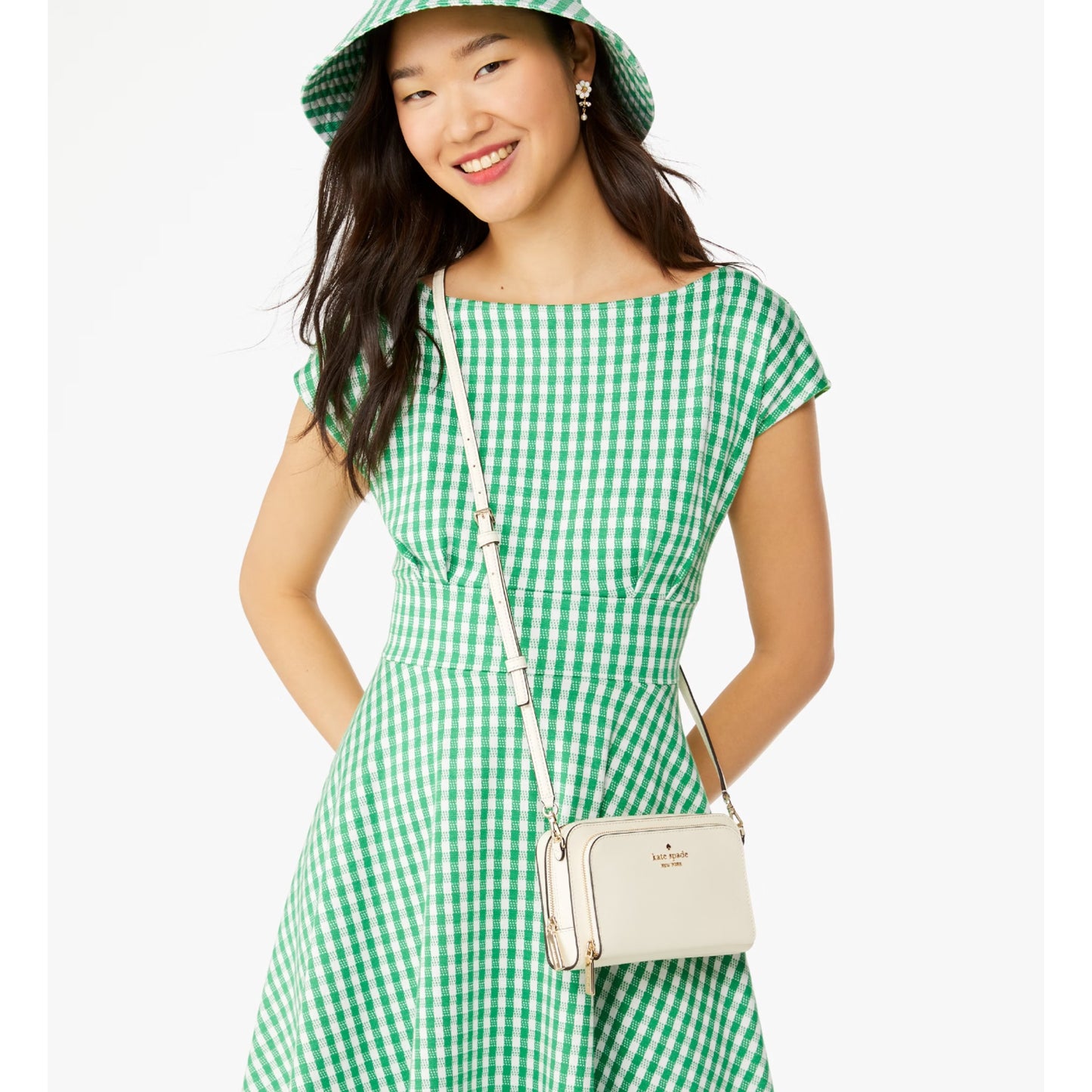 Kate Spade Stacie Dual Zip Crossbody Meringue