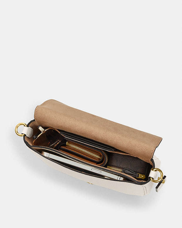 COACH AMELIA SIGNATURE JACQUARD SADDLE BAG MAPLE