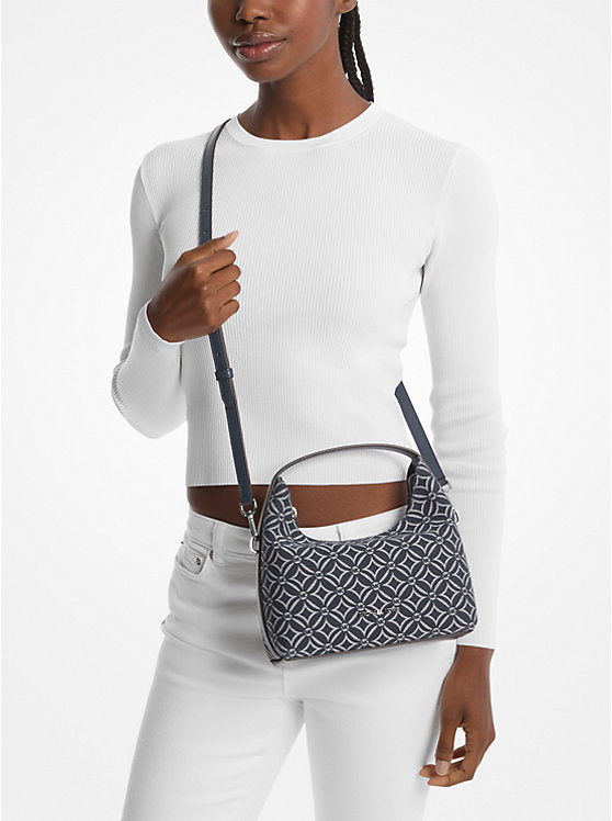 Michael Kors EMBER SMALL LOGO JACQUARD MESSENGER BAG (35F4S7YM1J) DENIM