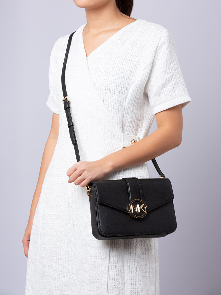 Michael Kors CARMEN MEDIUM CONVERTIBLE SHOULDER BAG (35S2GNML2L) BLACK