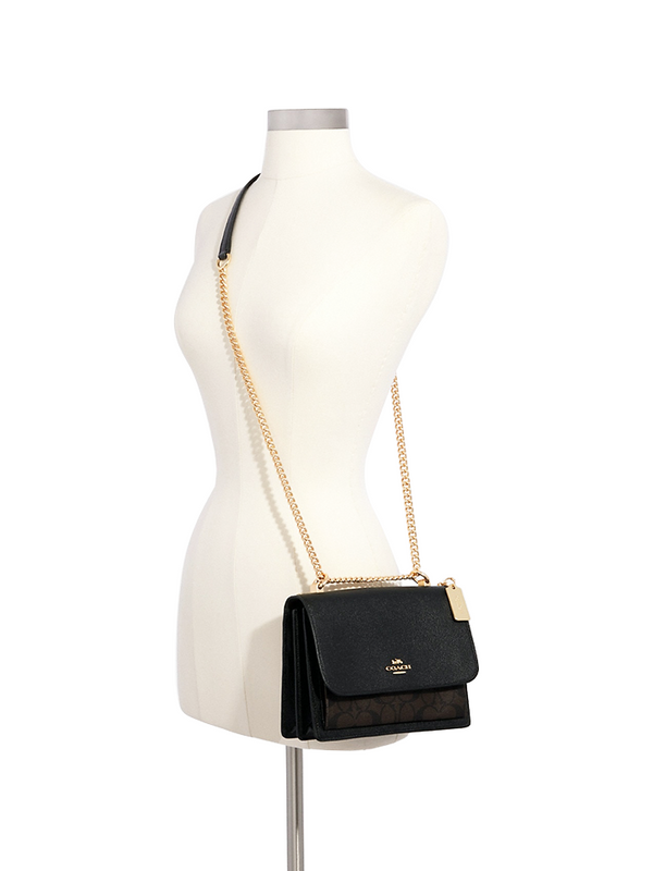 Coach Klare Crossbody In Signature Canvas Gold/Brown Black (91019)