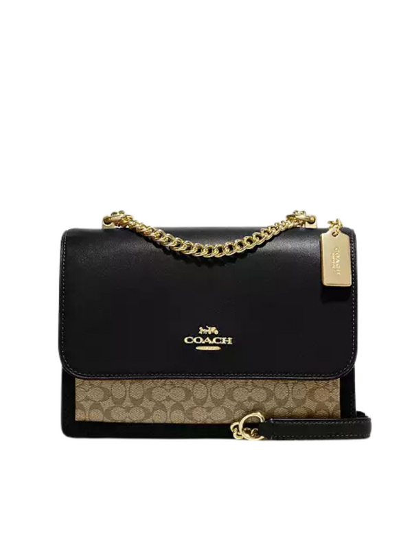 Coach Klare Crossbody Bag In Micro Signature Canvas Khaki/Black (CJ943)