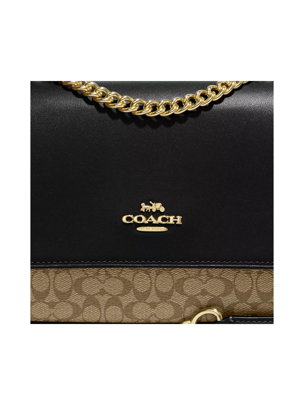 Coach Klare Crossbody Bag In Micro Signature Canvas Khaki/Black (CJ943)