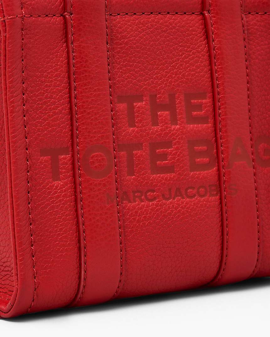 Marc Jacobs THE LEATHER CROSSBODY TOTE BAG TRUE RED