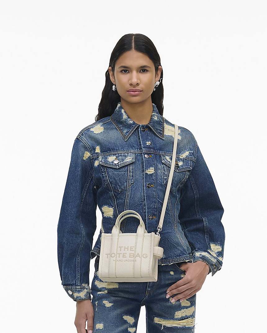Marc Jacobs THE LEATHER CROSSBODY TOTE BAG COTTON