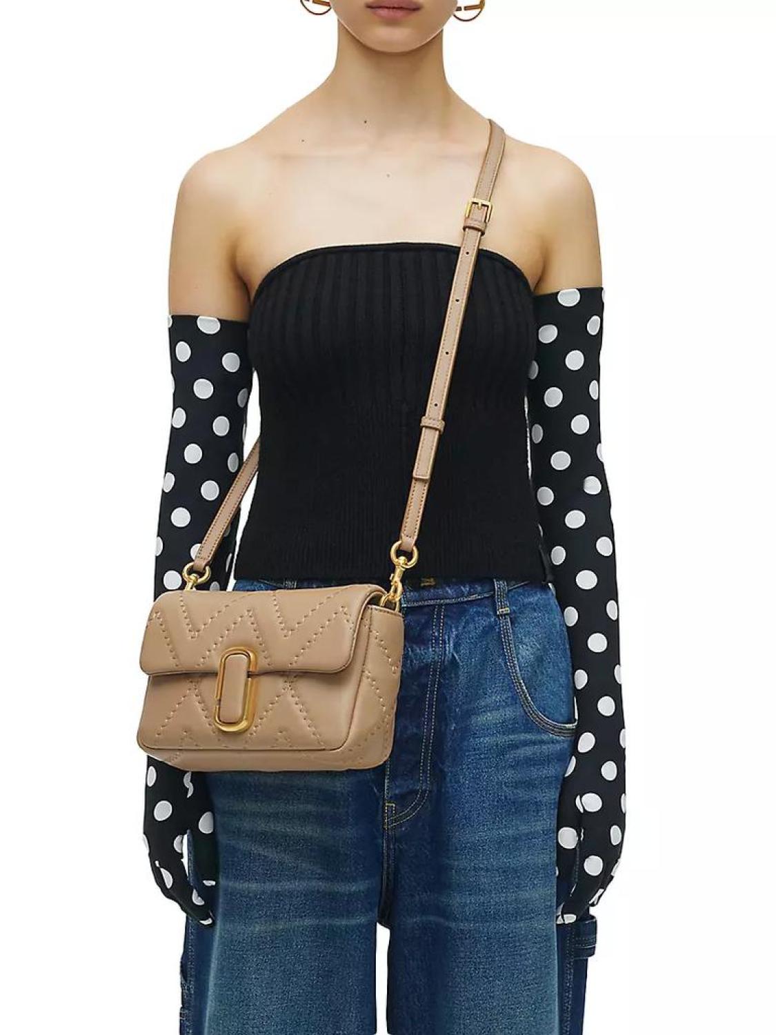 Marc Jacobs Quilted Leather J Marc Shoulder Bag Camel