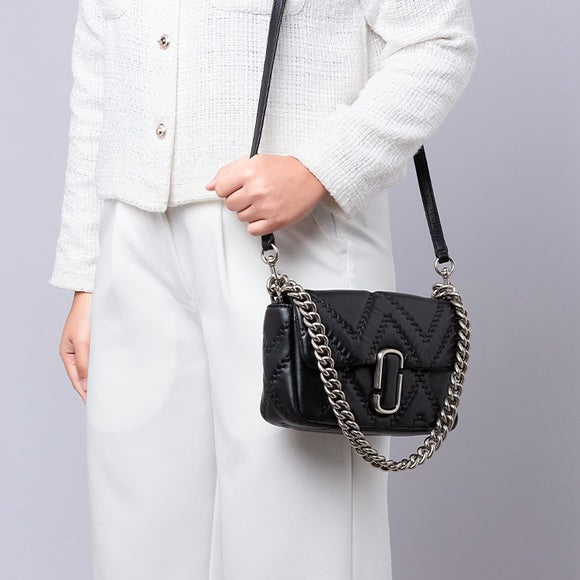 Marc Jacobs Quilted Leather J Marc Shoulder Bag Black