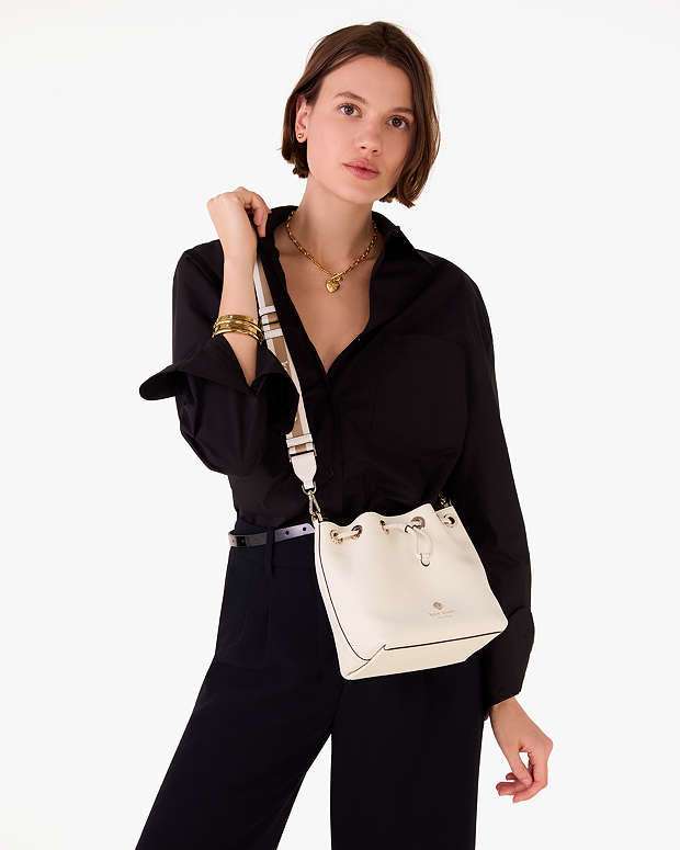 Kate Spade Emma Small Bucket Bag Parchment