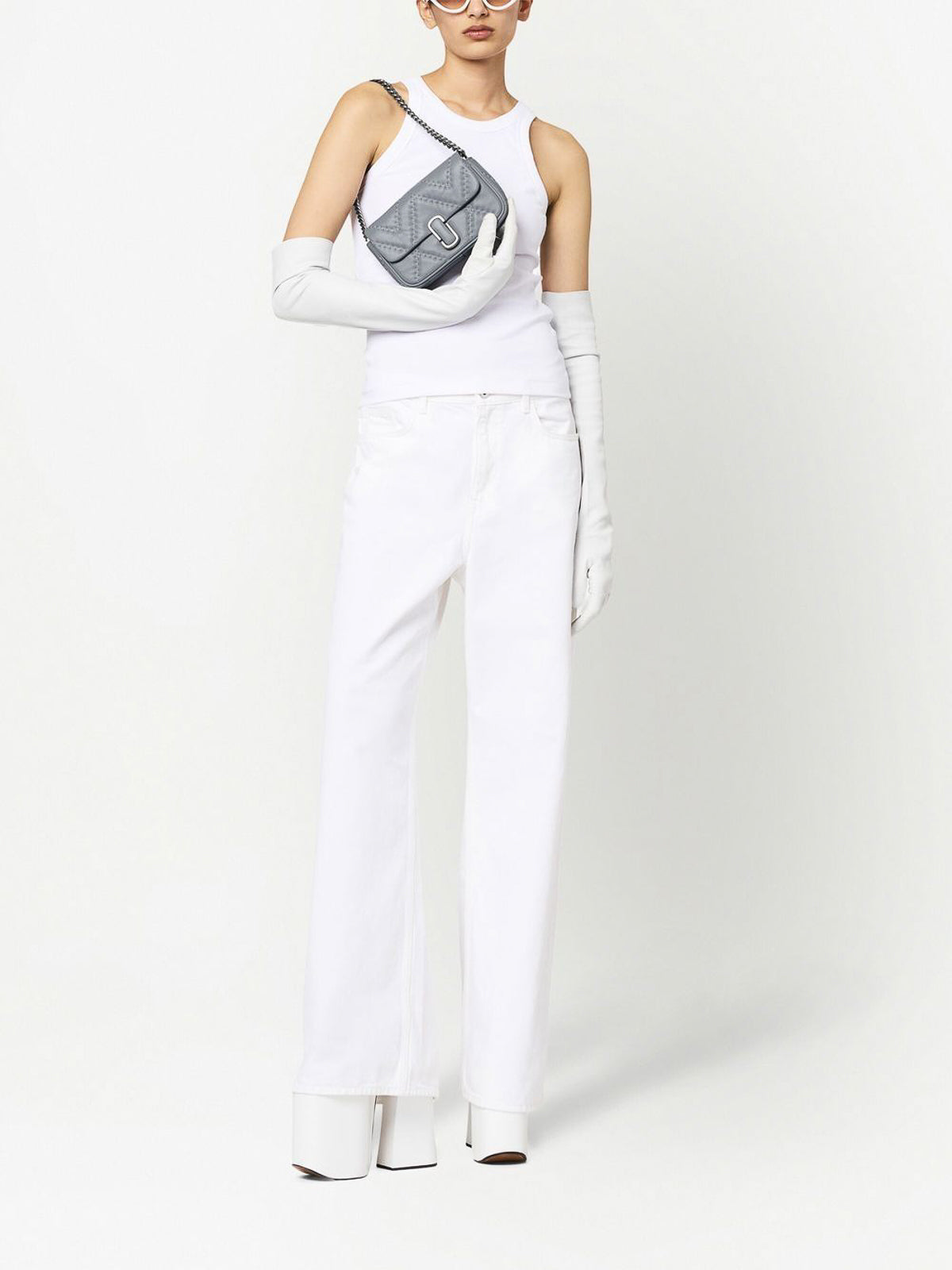 MARC JACOBS J Marc quilted leather small crossbody bag Grey