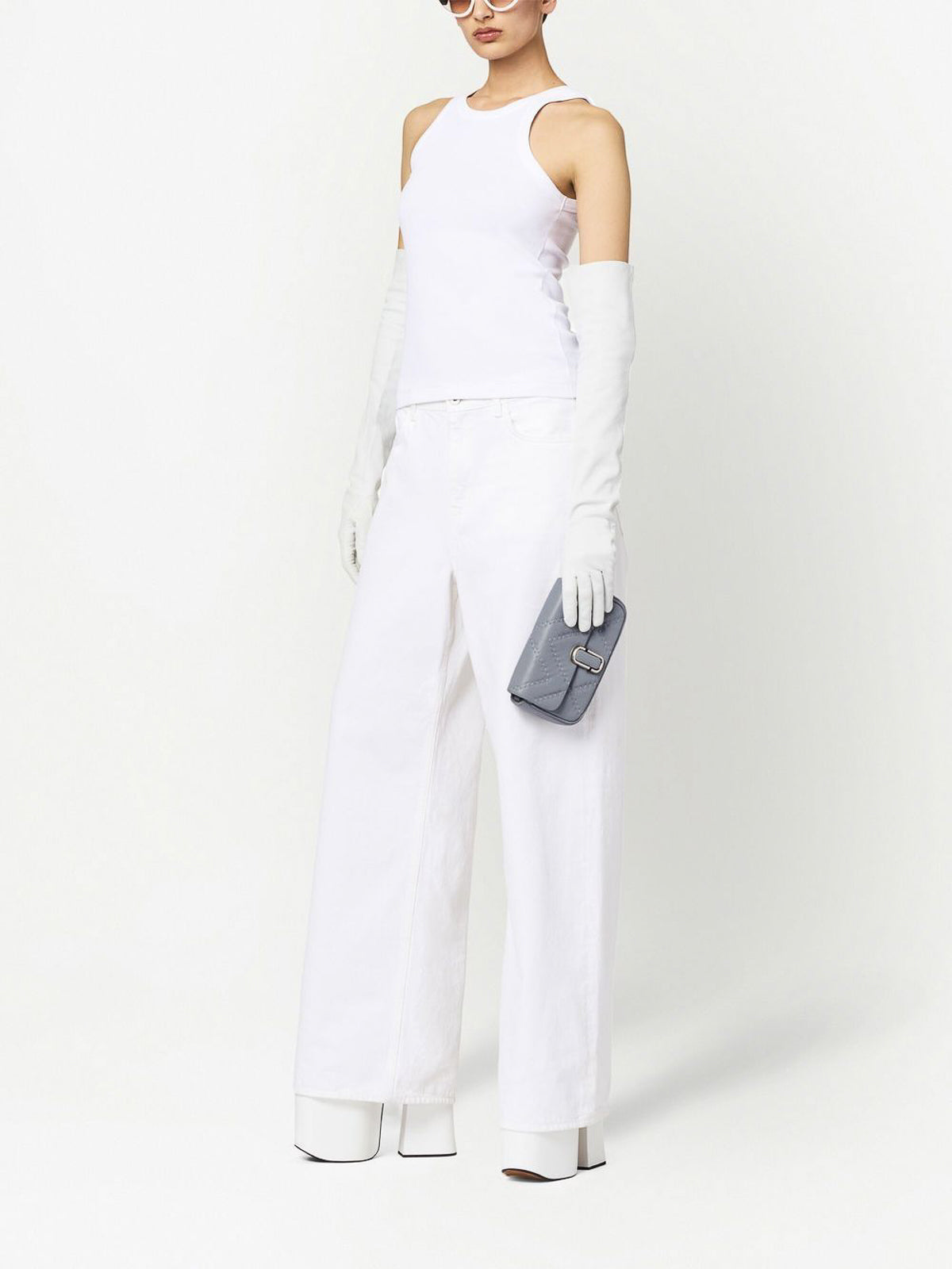 MARC JACOBS J Marc quilted leather small crossbody bag Grey