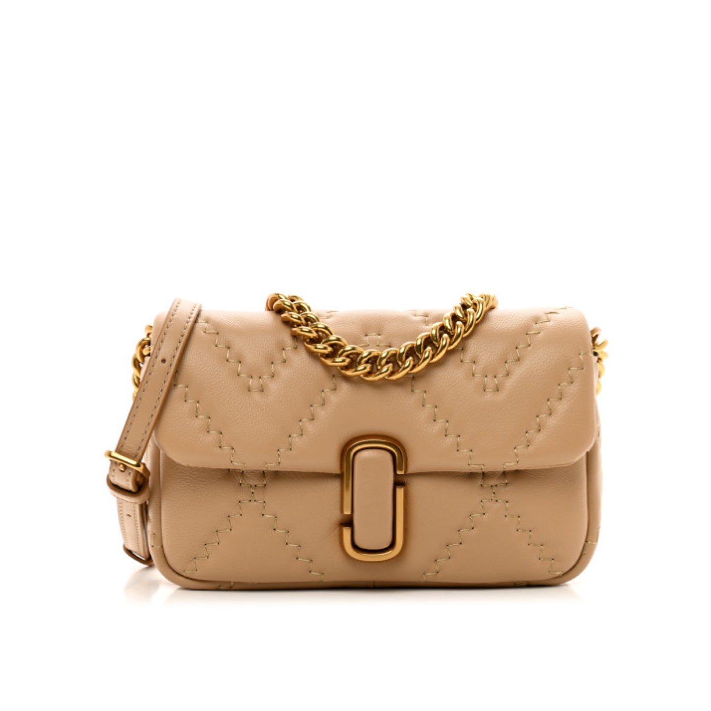 MARC JACOBS J Marc quilted leather small crossbody bag Camel
