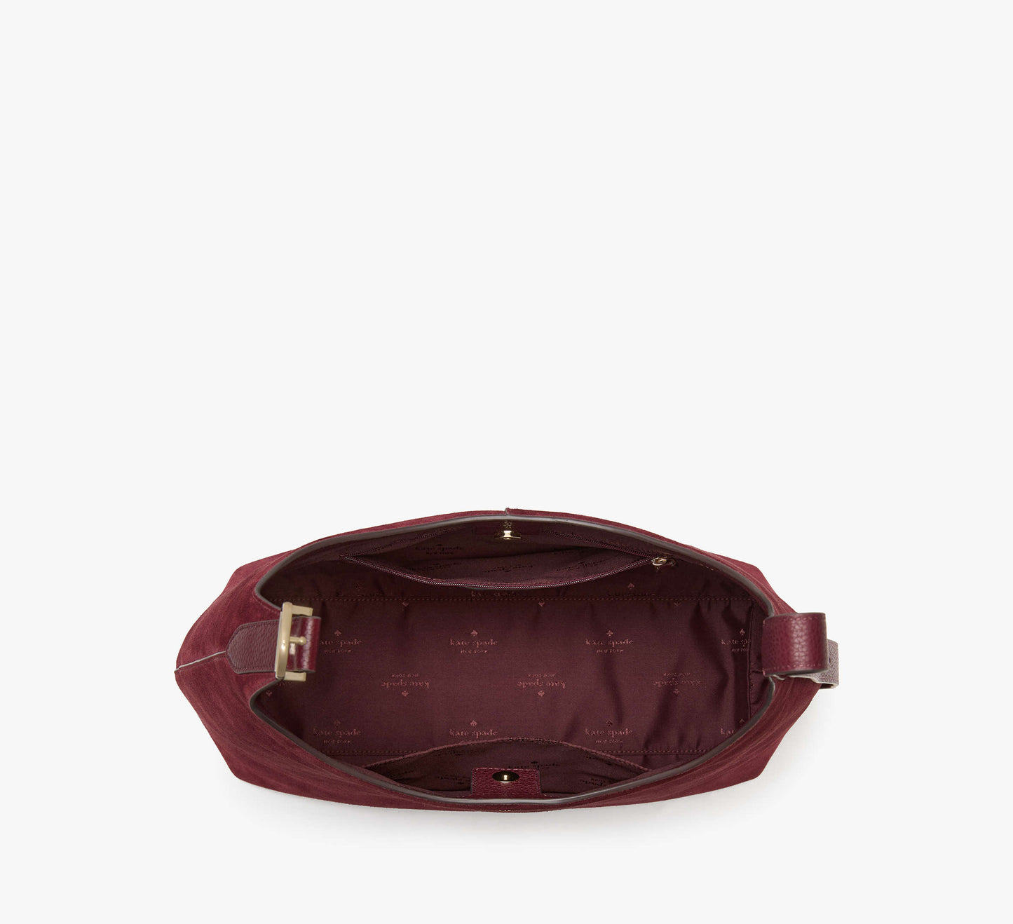 Kate Spade 454 Suede Large Shoulder Bag Merlot