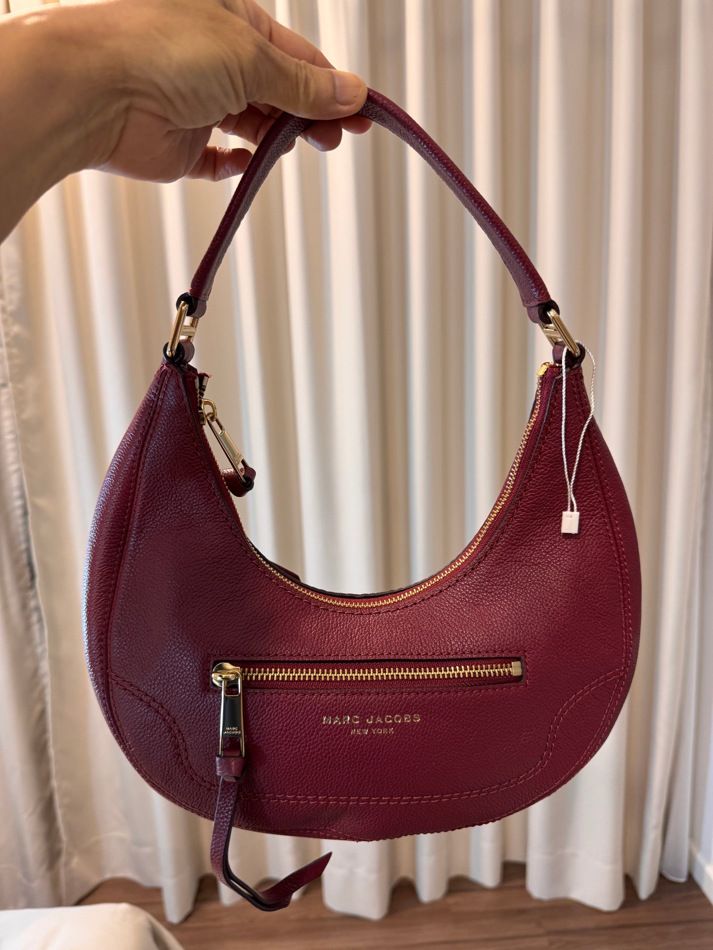 Marc Jacobs Leather Crescent Shoulder Bag Pomegranate