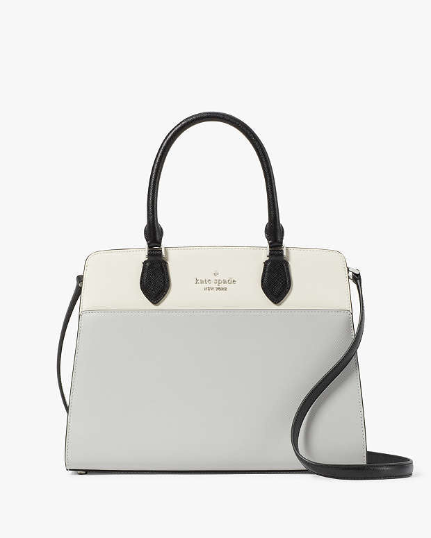 Madison Colorblock Saffiano Leather Medium Satchel