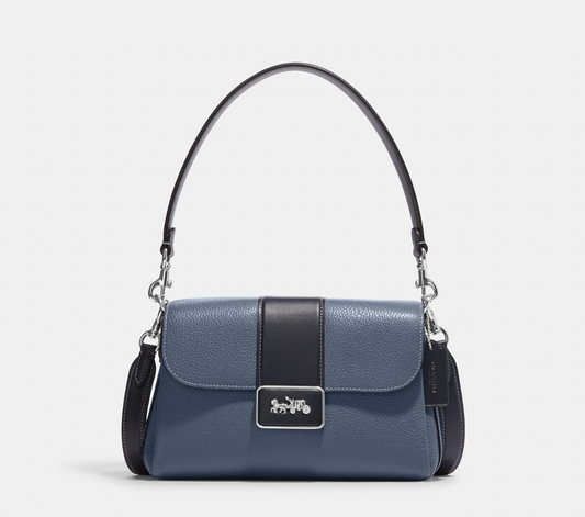 COACH GRACE Convertible Shoulder Bag Chambray Pebbled Leather