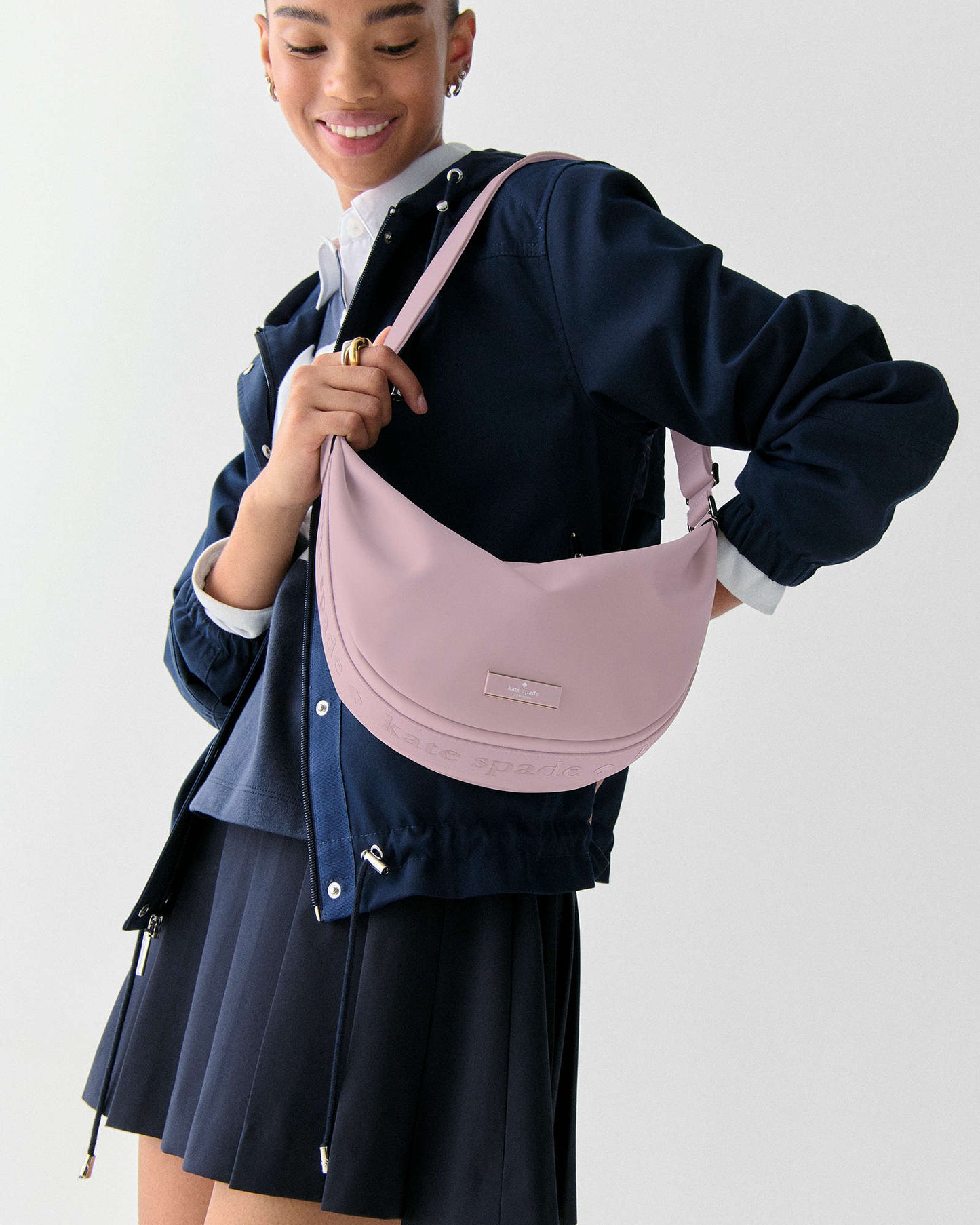 Kate Spade Carter Nylon Medium Sling Bag Lavender Smoke