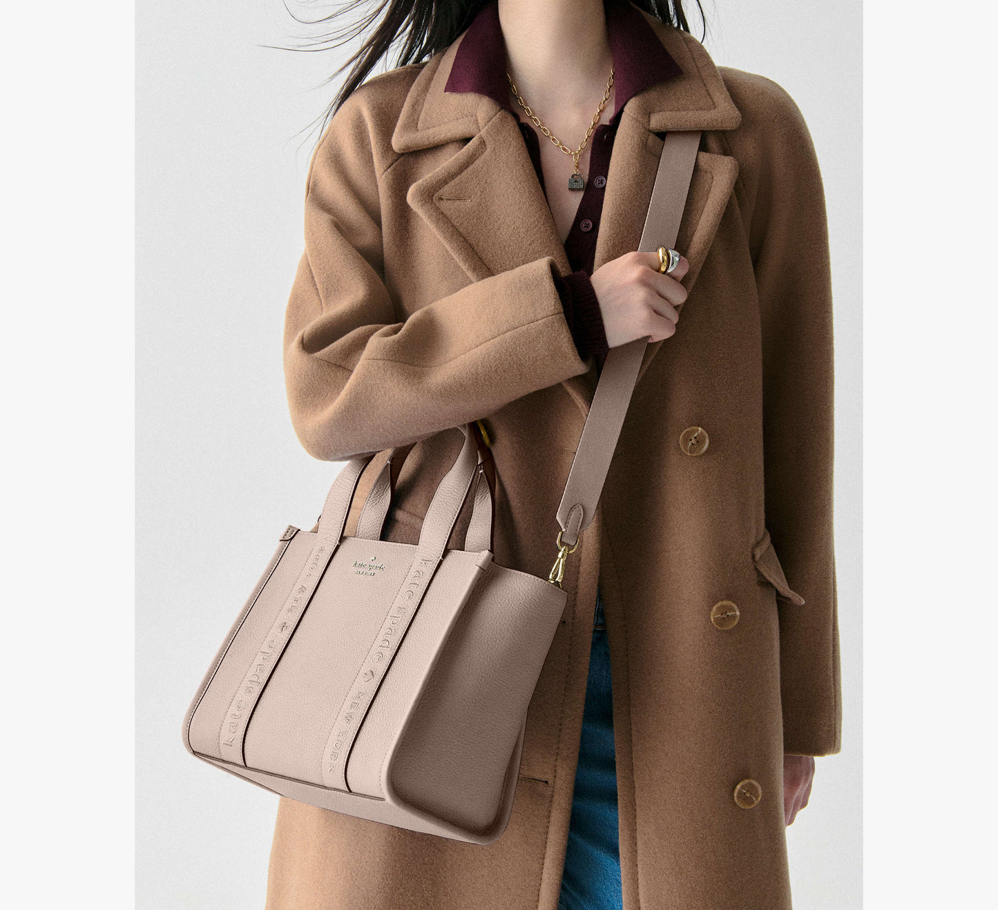 Kate Spade Kip Leather Small Tote Cozy Grey