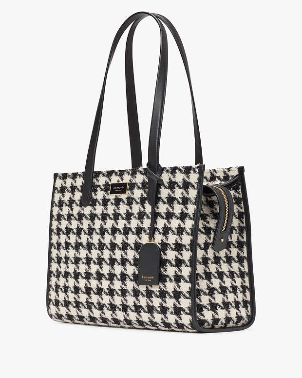 KSB- Manhattan Houndstooth Tweed Large Market Tote