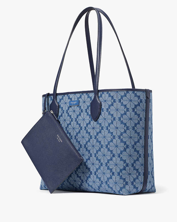 KSB- Spade Flower Jacquard Denim Bleecker Large Tote