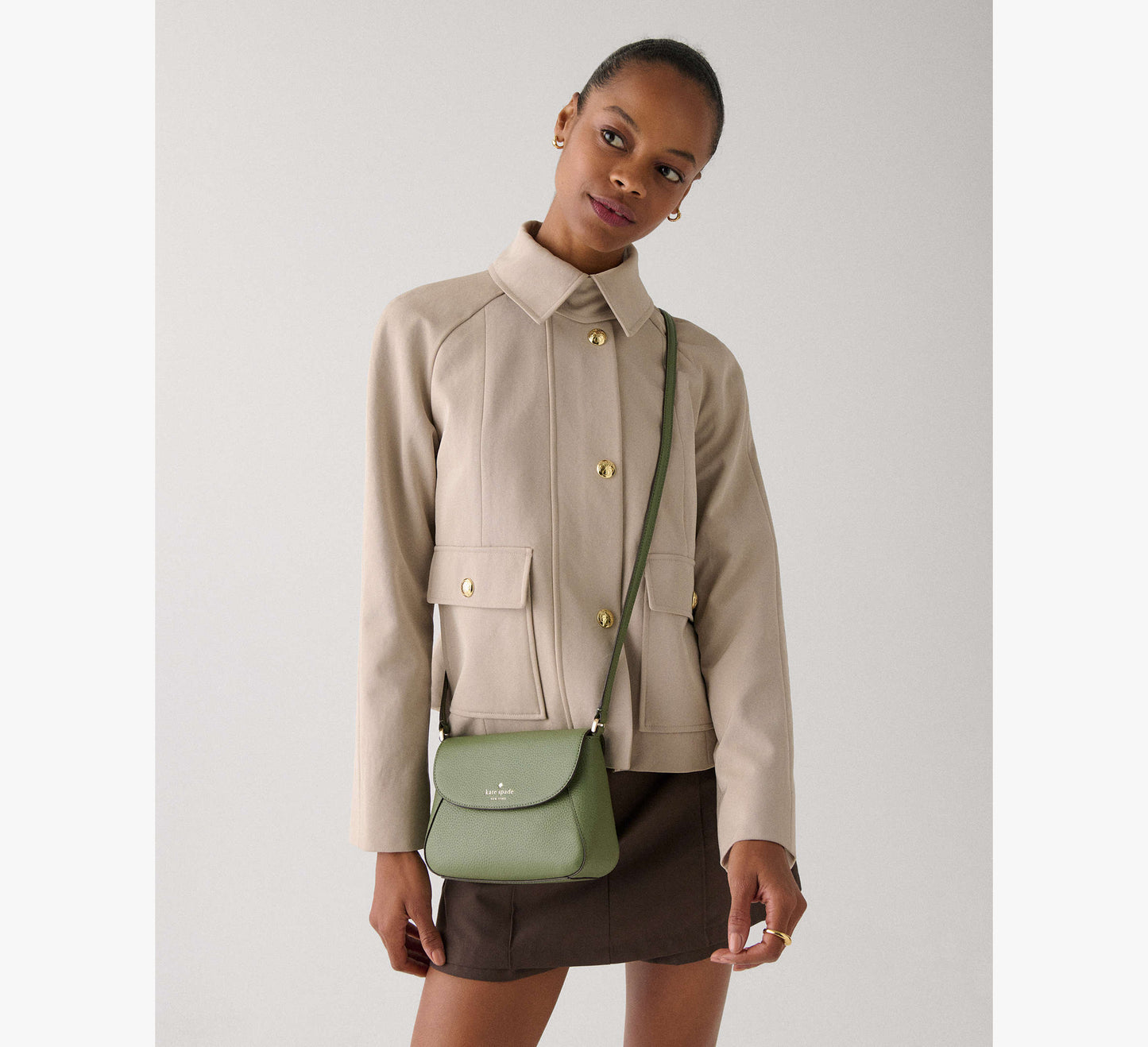 Kate Spade Monica Small Flap Crossbody Cedar Stand