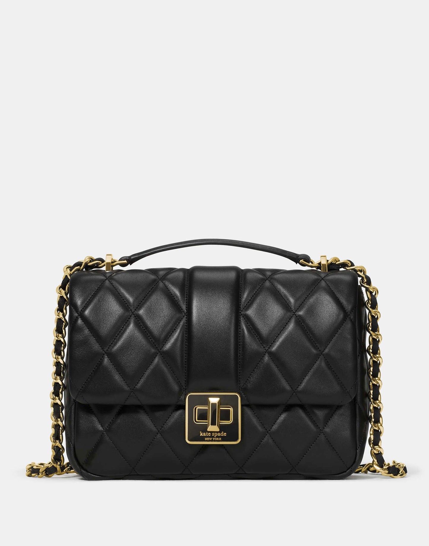 Kate Spade Carey Quilted Small Flap Crossbody Black