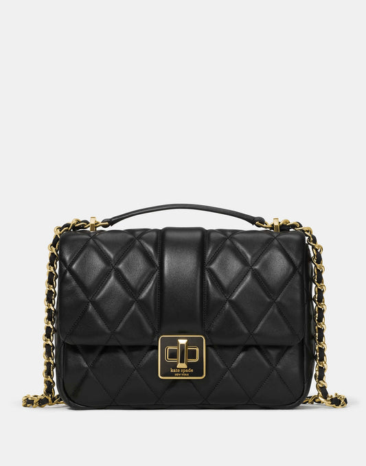 Kate Spade Carey Quilted Small Flap Crossbody Black