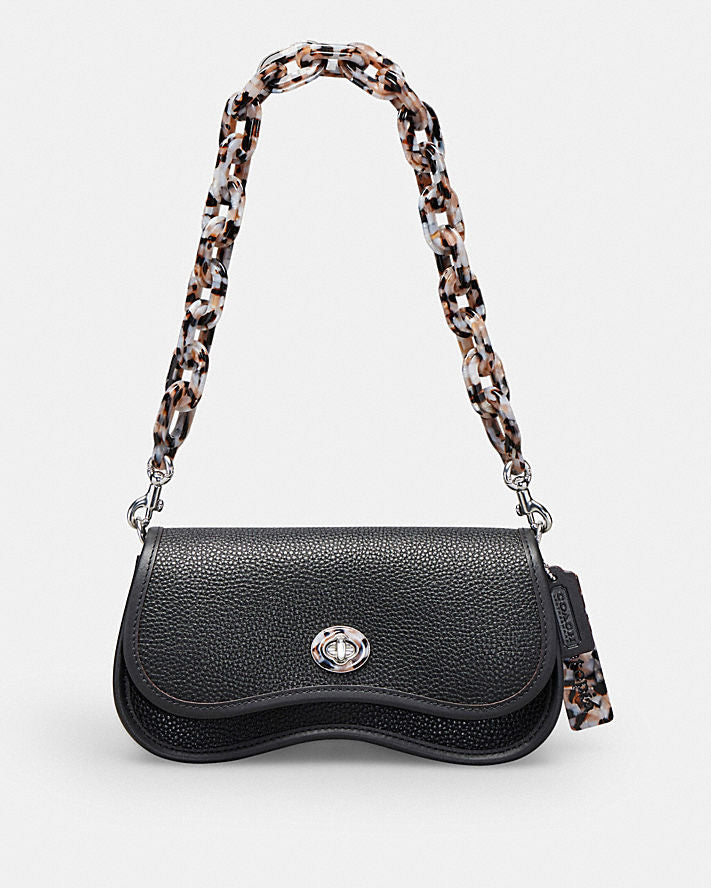 WAVY DINKY BAG IN COACHTOPIA LEATHER Black