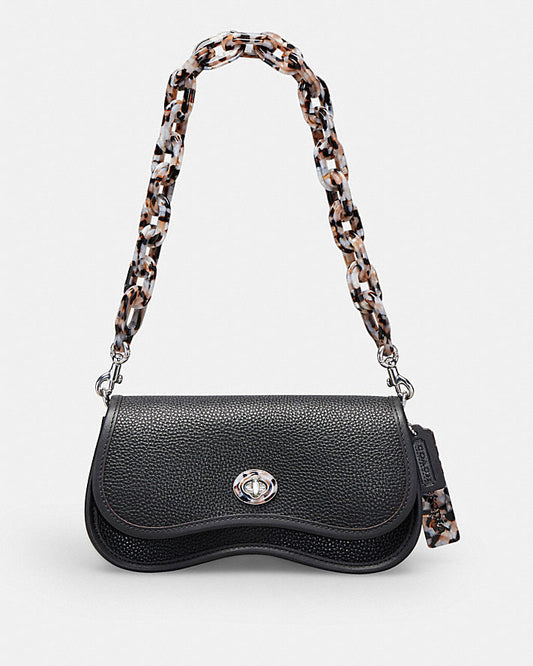 WAVY DINKY BAG IN COACHTOPIA LEATHER Black