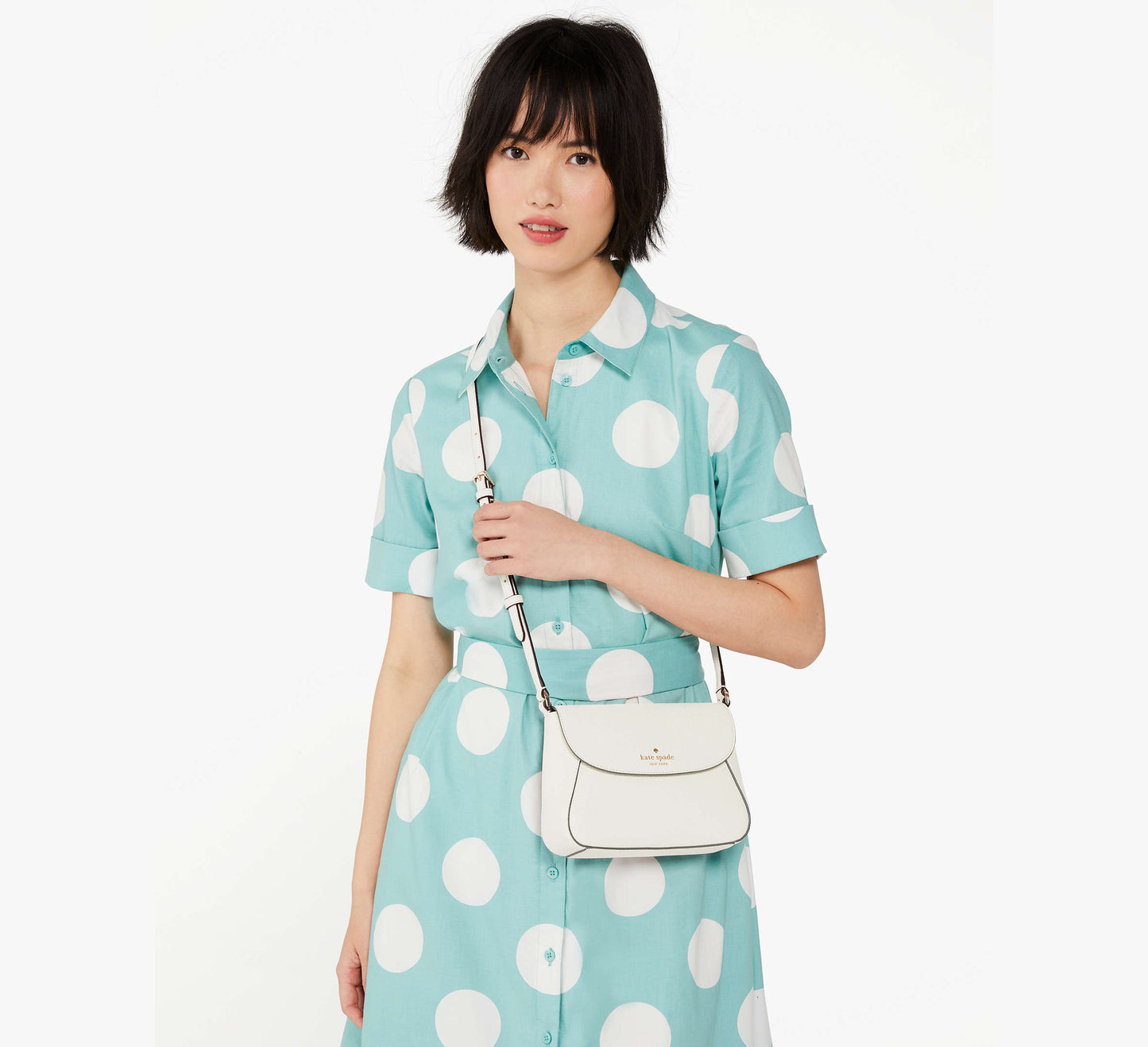 Kate Spade Monica Small Flap Crossbody Meringue