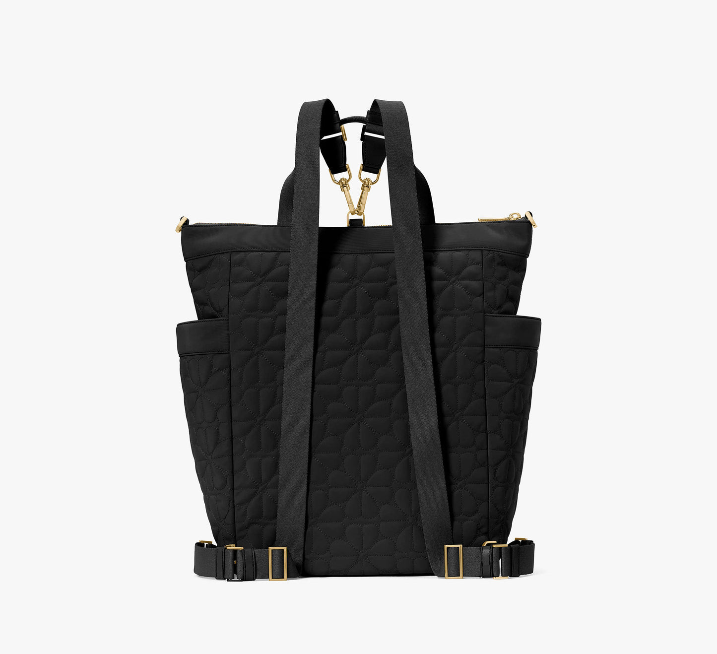 Kate Spade Spade Flower Quilted Fabric Convertible Backpack Black