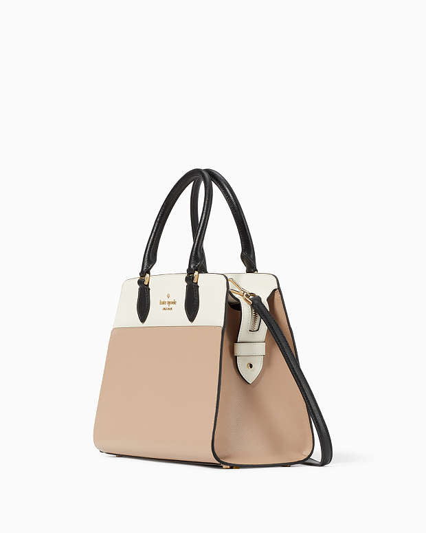 Madison Colorblock Saffiano Leather Medium Satchel