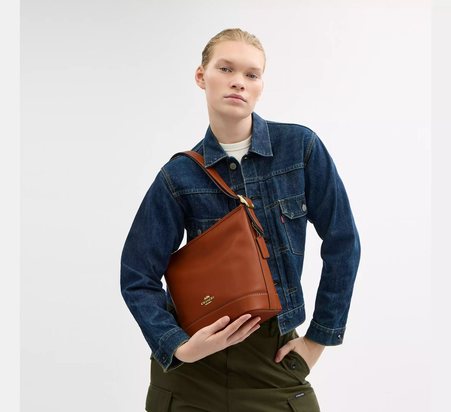 Coach Jude Duffle Bag Leather Gold