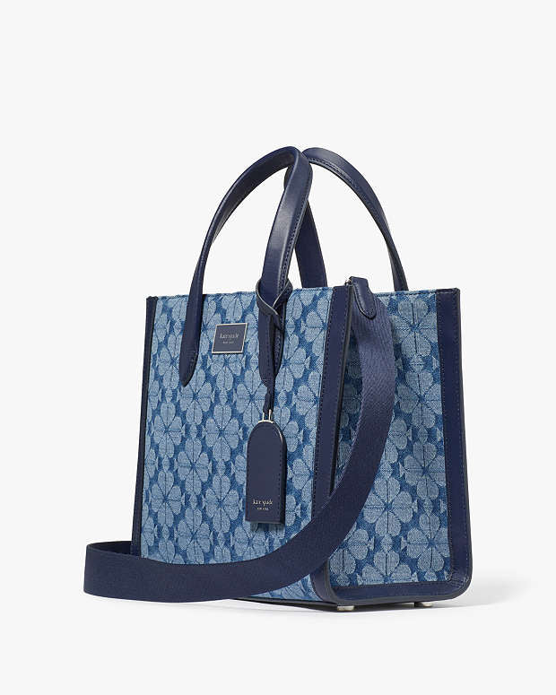 KSB- Spade Flower Jacquard Denim Manhattan Small Tote