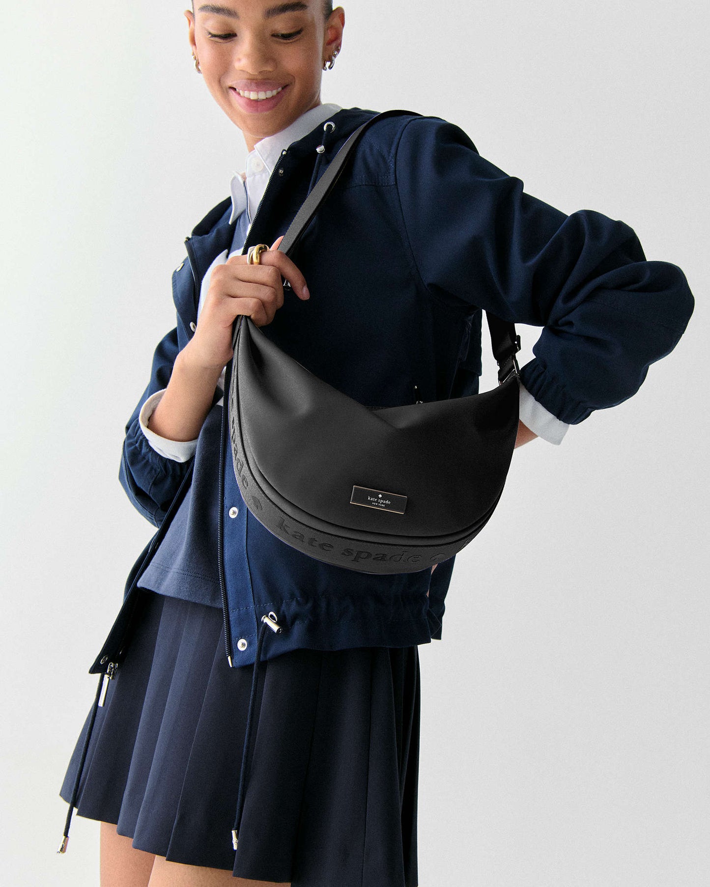 Kate Spade Carter Nylon Medium Sling Bag Black