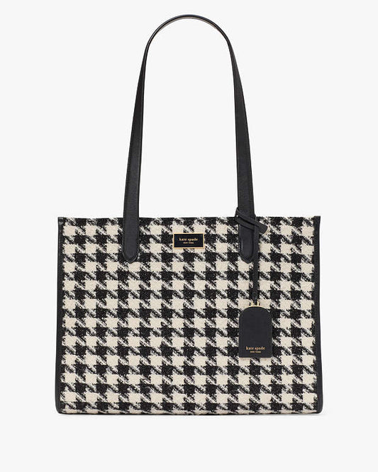 KSB- Manhattan Houndstooth Tweed Large Market Tote