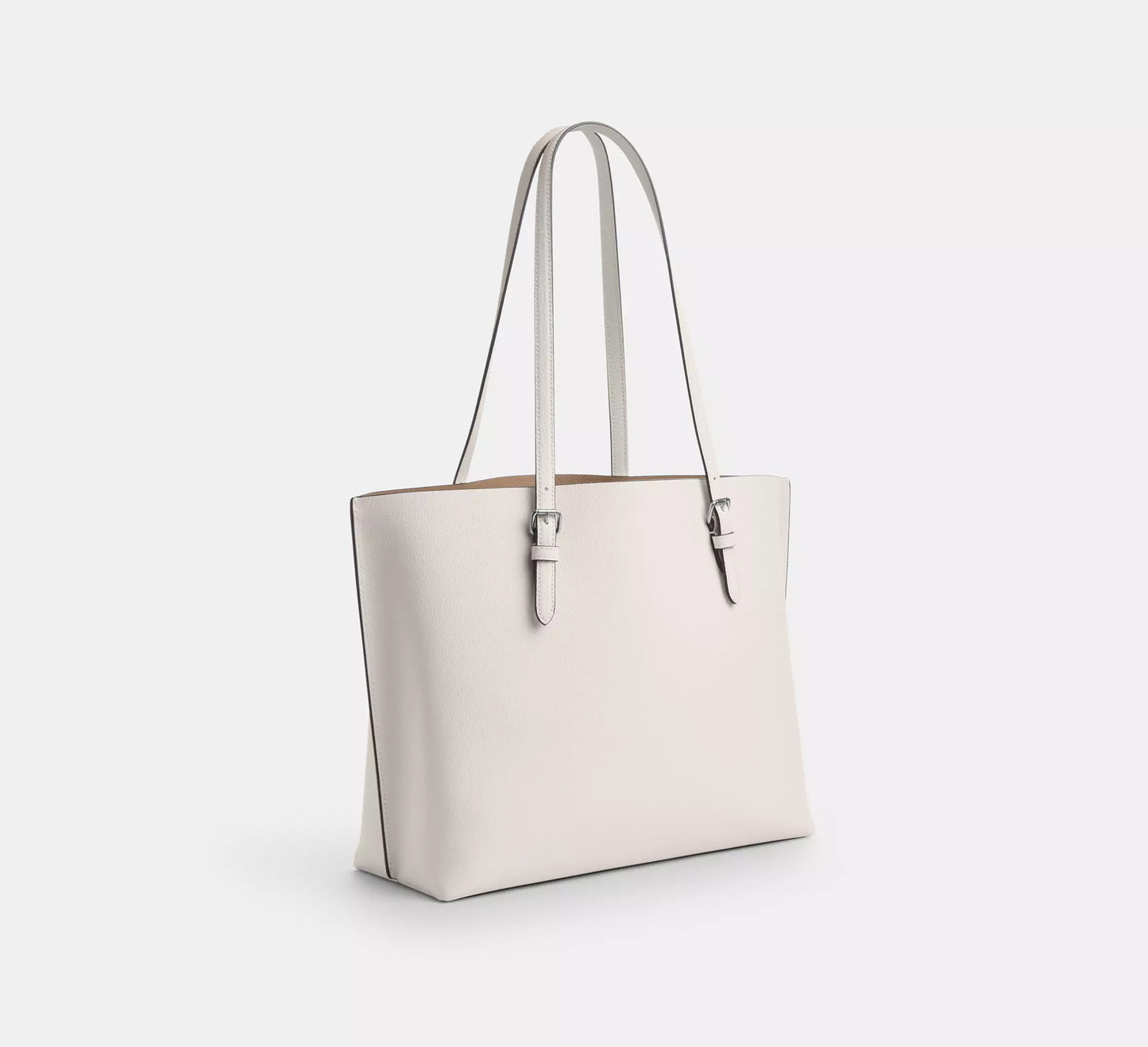 Coach Mollie Tote Leather White Silver