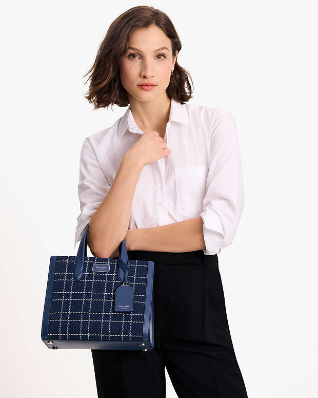 KSB- Manhattan Denim Check Small Tote