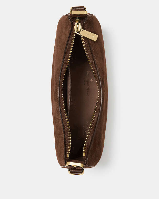Kate Spade Nova Suede Small Crescent Shoulder Hot Fudge